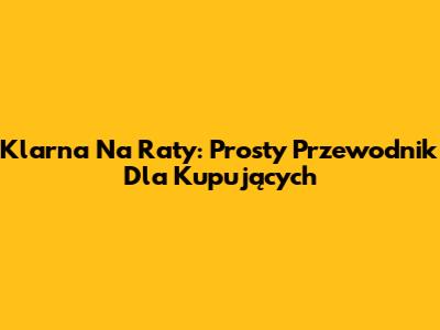 Klarna Na Raty: Prosty Przewodnik Dla Kupujących