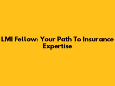 LMI Fellow: Your Path To Insurance Expertise