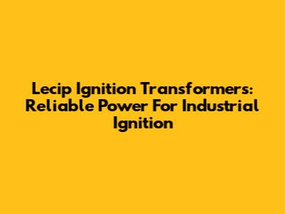 Lecip Ignition Transformers: Reliable Power For Industrial Ignition