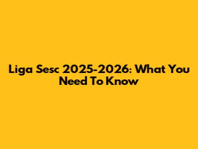 Liga Sesc 2025-2026: What You Need To Know