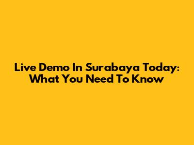 Live Demo In Surabaya Today: What You Need To Know