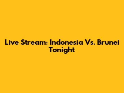 Live Stream: Indonesia Vs. Brunei Tonight