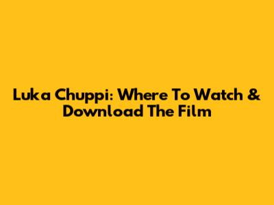 Luka Chuppi: Where To Watch & Download The Film