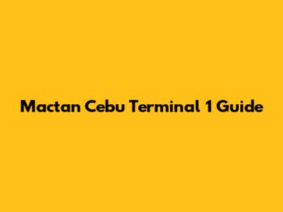 Mactan Cebu Terminal 1 Guide