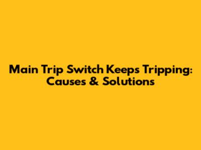 Main Trip Switch Keeps Tripping: Causes & Solutions