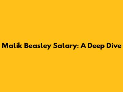 Malik Beasley Salary: A Deep Dive
