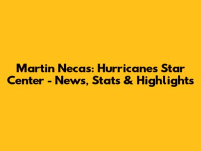 Martin Necas: Hurricanes' Star Center - News, Stats & Highlights