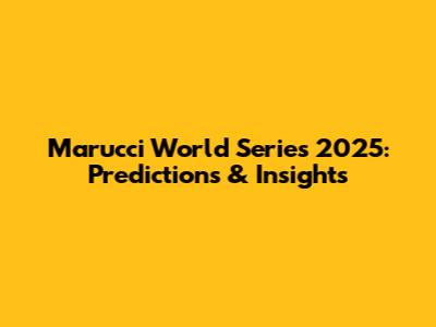 Marucci World Series 2025: Predictions & Insights