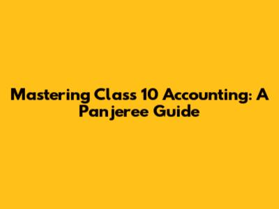 Mastering Class 10 Accounting: A Panjeree Guide