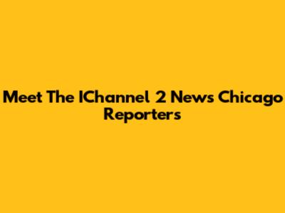 Meet The IChannel 2 News Chicago Reporters