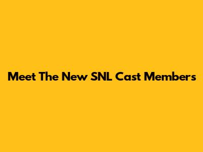 Meet The New SNL Cast Members