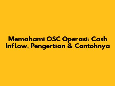 Memahami OSC Operasi: Cash Inflow, Pengertian & Contohnya