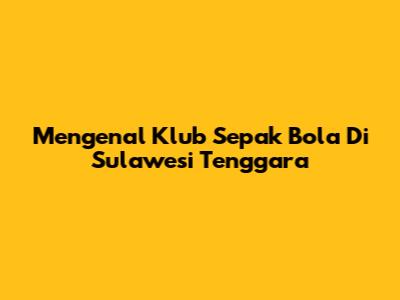 Mengenal Klub Sepak Bola Di Sulawesi Tenggara