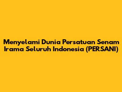 Menyelami Dunia Persatuan Senam Irama Seluruh Indonesia (PERSANI)