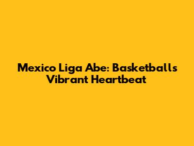 Mexico Liga Abe: Basketball's Vibrant Heartbeat