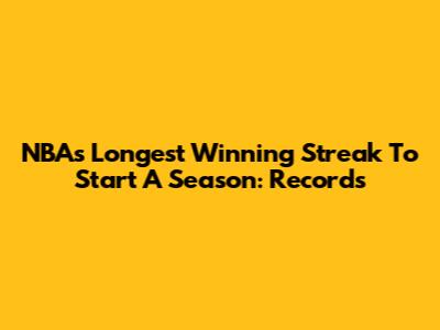 NBA's Longest Winning Streak To Start A Season: Records