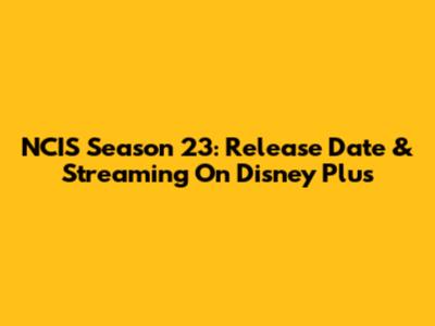 NCIS Season 23: Release Date & Streaming On Disney Plus