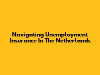 Navigating Unemployment Insurance In The Netherlands