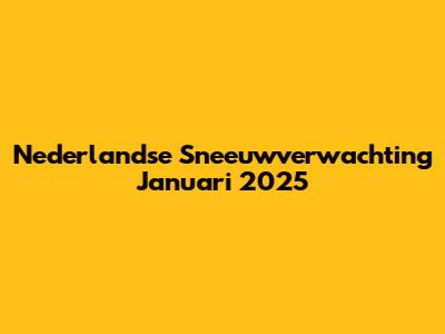 Nederlandse Sneeuwverwachting Januari 2025