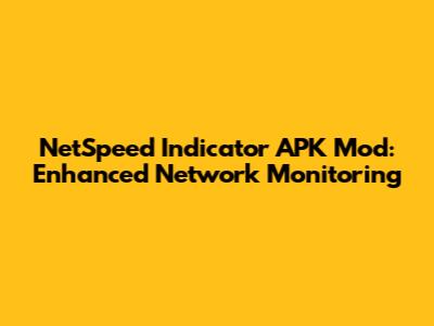 NetSpeed Indicator APK Mod: Enhanced Network Monitoring