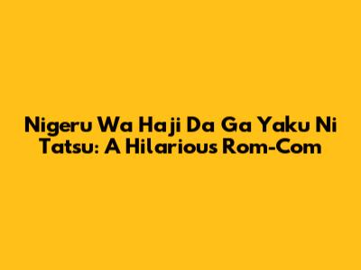 Nigeru Wa Haji Da Ga Yaku Ni Tatsu: A Hilarious Rom-Com