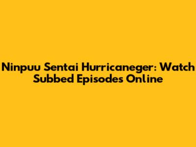 Ninpuu Sentai Hurricaneger: Watch Subbed Episodes Online