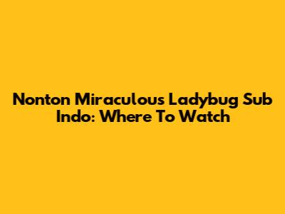 Nonton Miraculous Ladybug Sub Indo: Where To Watch