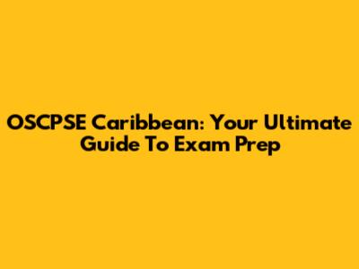 OSCPSE Caribbean: Your Ultimate Guide To Exam Prep