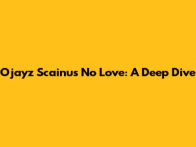 Ojayz Scainu's "No Love": A Deep Dive
