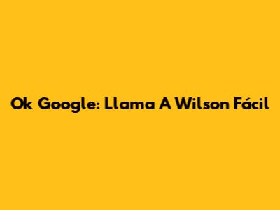 Ok Google: Llama A Wilson Fácil