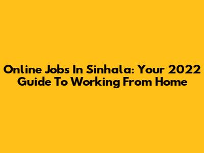 Online Jobs In Sinhala: Your 2022 Guide To Working From Home