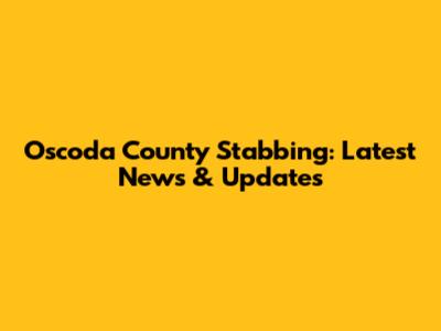 Oscoda County Stabbing: Latest News & Updates