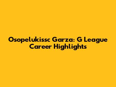 Osopelukissc Garza: G League Career Highlights