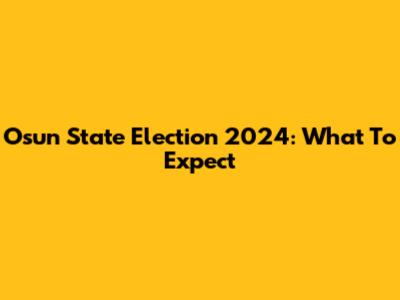 Osun State Election 2024: What To Expect