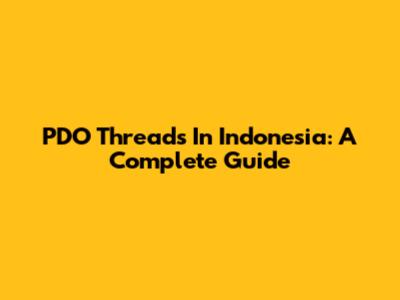 PDO Threads In Indonesia: A Complete Guide