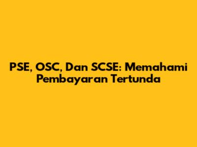 PSE, OSC, Dan SCSE: Memahami Pembayaran Tertunda