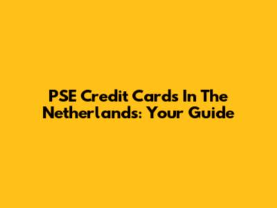 PSE Credit Cards In The Netherlands: Your Guide