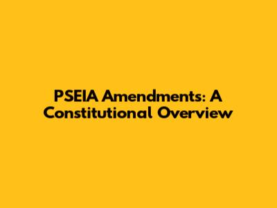 PSEIA Amendments: A Constitutional Overview
