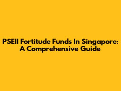 PSEII Fortitude Funds In Singapore: A Comprehensive Guide