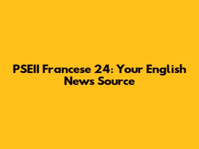 PSEII Francese 24: Your English News Source