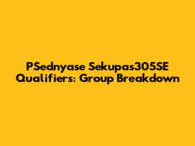 PSednyase Sekupas305SE Qualifiers: Group Breakdown