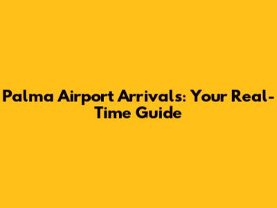 Palma Airport Arrivals: Your Real-Time Guide