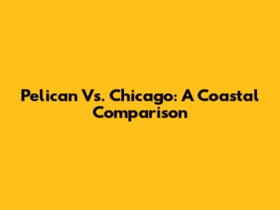 Pelican Vs. Chicago: A Coastal Comparison