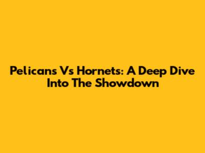 Pelicans Vs Hornets: A Deep Dive Into The Showdown