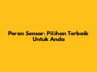 Peran Sensor: Pilihan Terbaik Untuk Anda