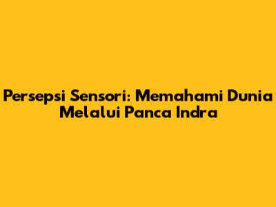Persepsi Sensori: Memahami Dunia Melalui Panca Indra
