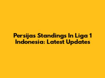 Persija's Standings In Liga 1 Indonesia: Latest Updates