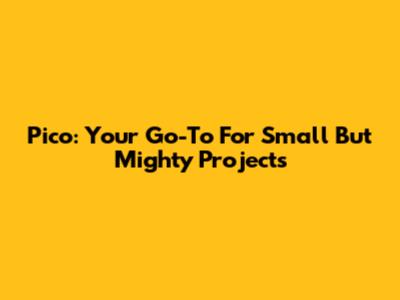 Pico: Your Go-To For Small But Mighty Projects