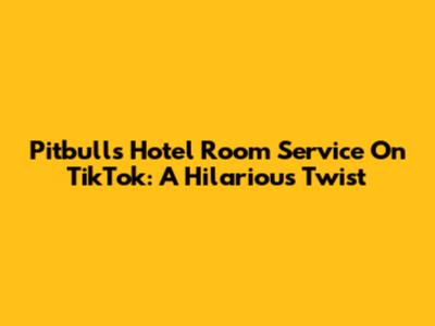 Pitbull's Hotel Room Service On TikTok: A Hilarious Twist