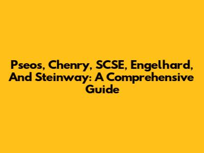 Pseos, Chenry, SCSE, Engelhard, And Steinway: A Comprehensive Guide